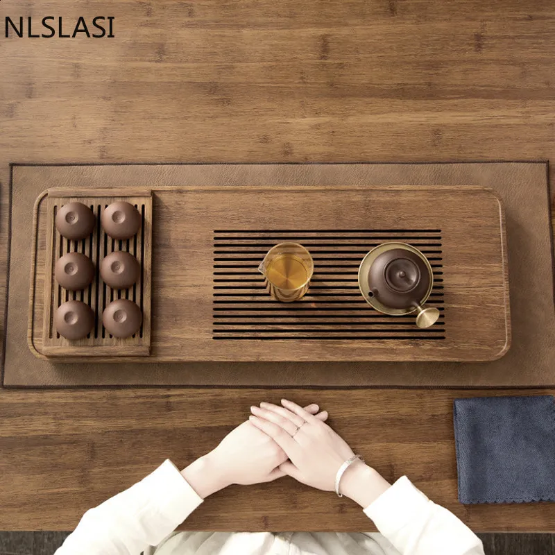 Новый стиль бамбуковый поднос для чайного сервиза с выдвижными ящиками