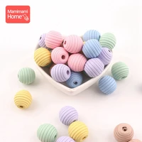 10pc wooden beads baby teether 18mm threaded bead bpa free wooden blank diy teething necklace bracelet childrens goods toy gift