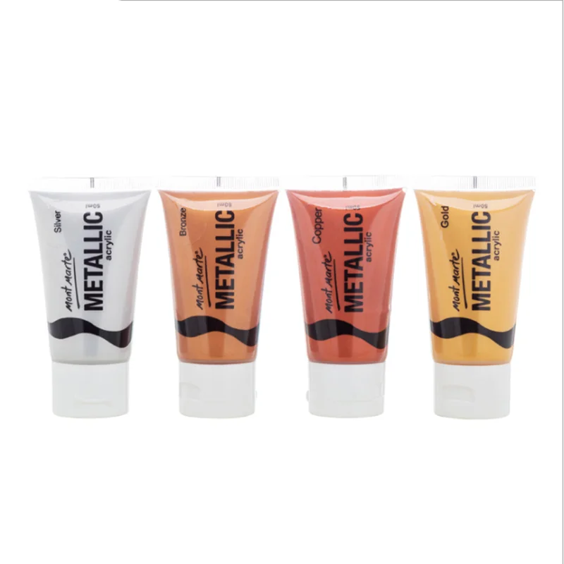 Набор акриловых красок 50 мл золотые серебряные медные акриловые diy