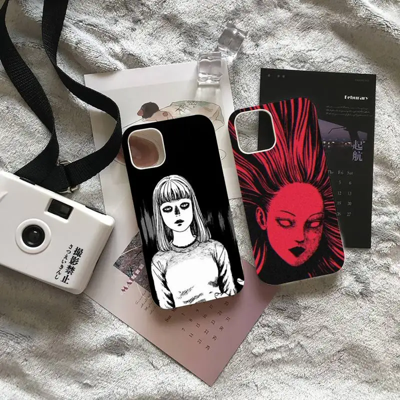 

Junji Ito Manga Terrifying Phone Case White Color For iPhone 13 12 Mini 11 Pro X XR XS Max 8 7 6 Plus Cover Coque Funda Shell
