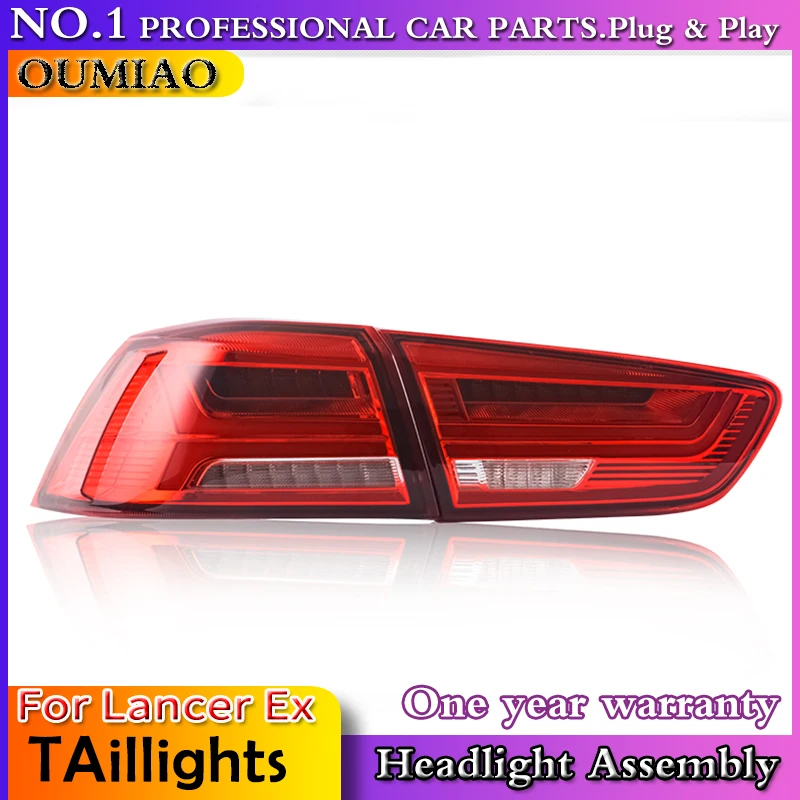 

OUMIAO for Mitsubishi Lancer Ex Taillight of Audi A6 style lancer Taillamp With Led Moving Signal light Rearlight 2007-2018