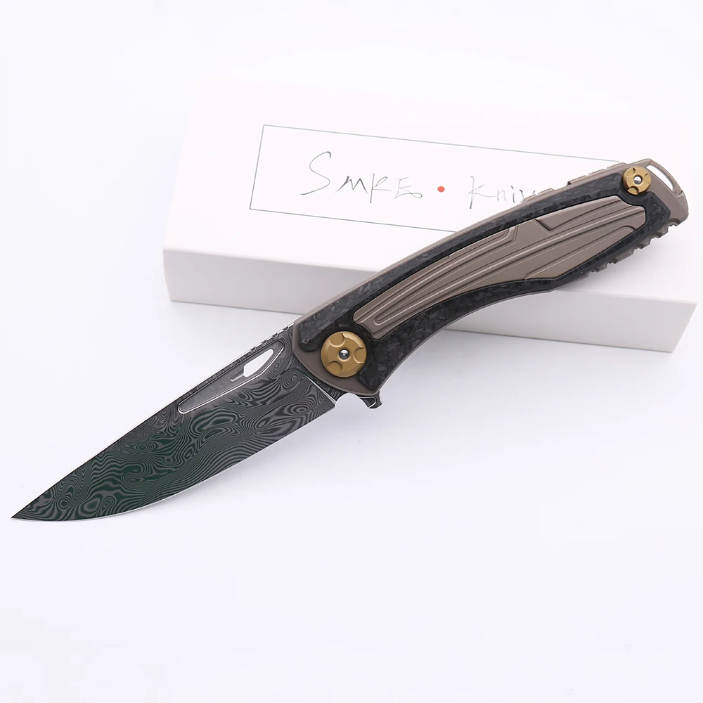 Ножи Smke Svarn II на заказ карманный складной нож дамасское лезвие мраморный