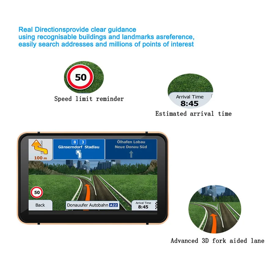 Anfilite 7-дюймовый автомобильный видеорегистратор с GPS-навигацией Android 1080P DVR