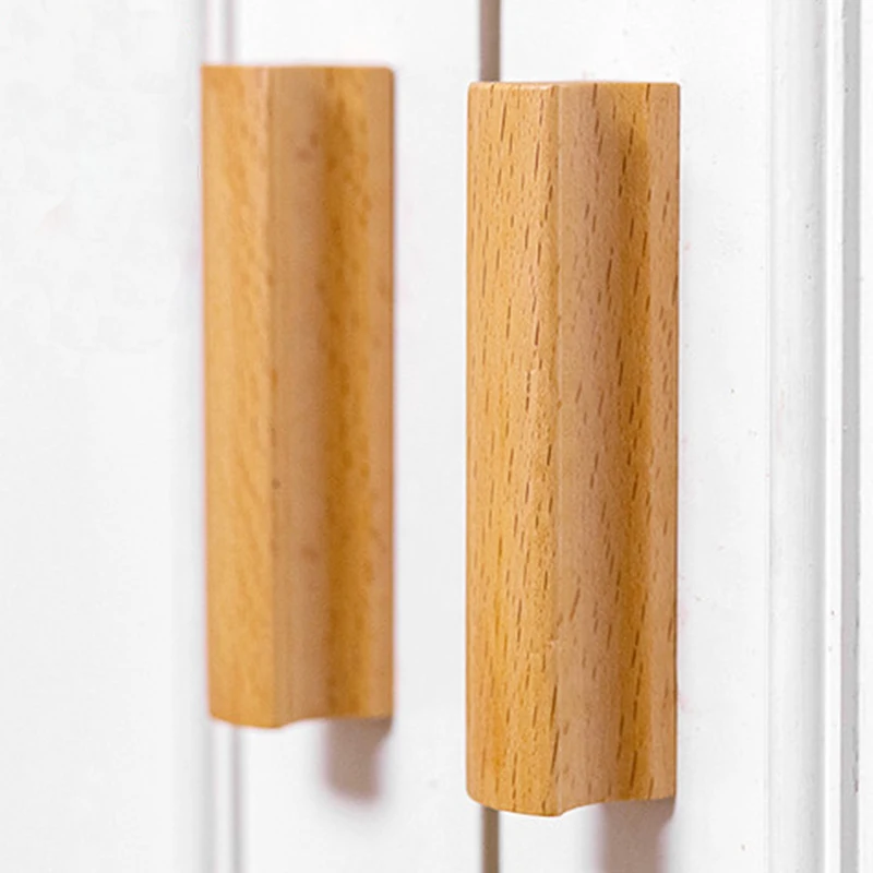 Деревянная дверная ручка для ящика Шкаф дома магазин одежды офис простой стиль