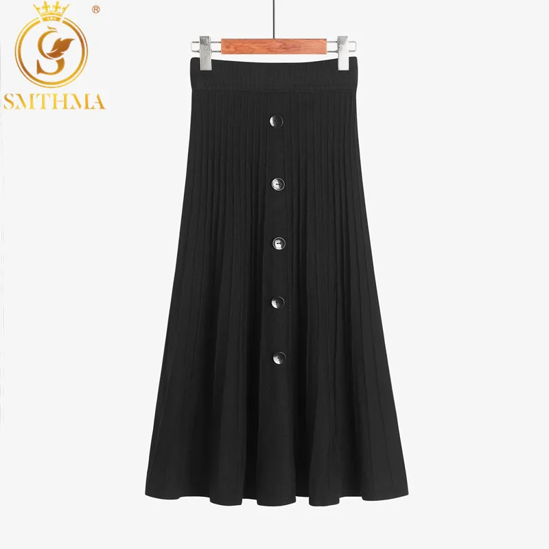 Винтажная длинная плиссированная юбка трикотажная с высоким поясом А силуэт