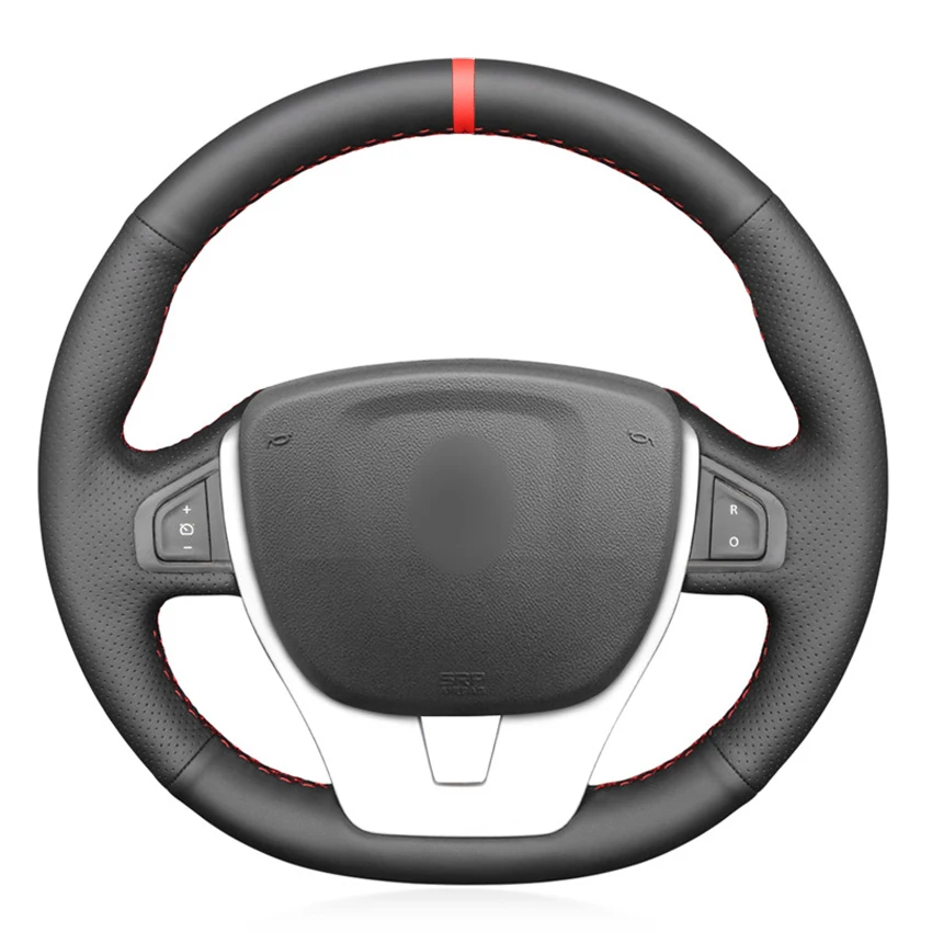

Black PU Faux Leather Marker Car Steering Wheel Cover for Renault Scenic 3 2013-2015 Laguna 3 Coupe 2007-2015 Laguna 3 2007-2015