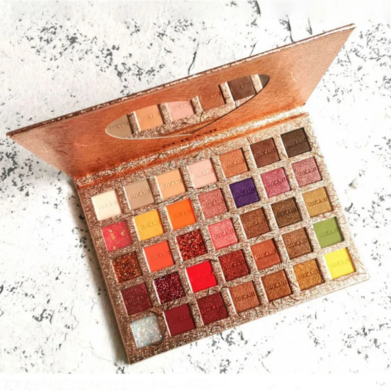 

New Eyeshadow Palette Pearl Glitter Powder Waterproof Mashed Sequins Matte Earth Color Eye Shadow Powder 35 Color