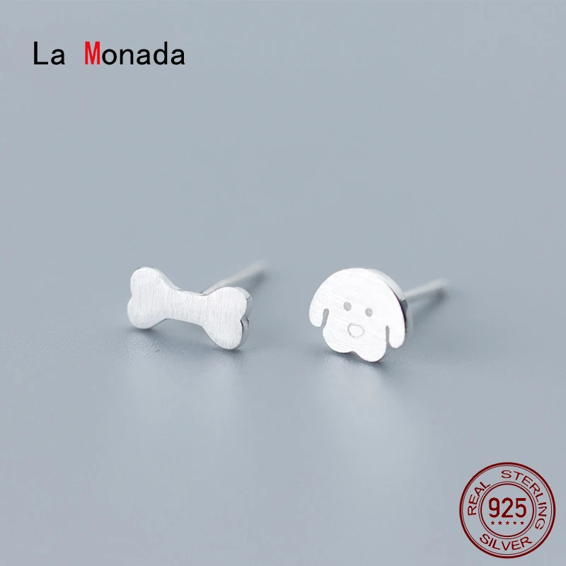 La Monada Asymmetrical Dog Bone Stud Earrings For Women Silver 925 Fine Women Earrings Jewelry Women Stud Earrings 925 Silver