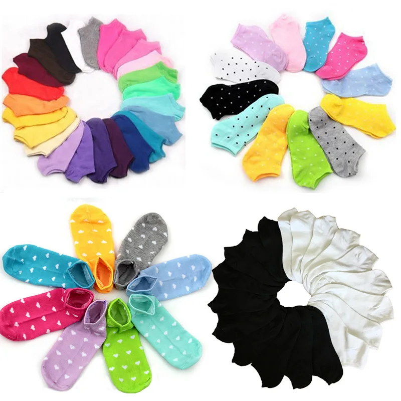 10pcs=5pair Women's Socks Female Short Low Cut Ankle Socks Mesh Breathable Solid Color Thin Short Socks Calcetines Mujer Meias