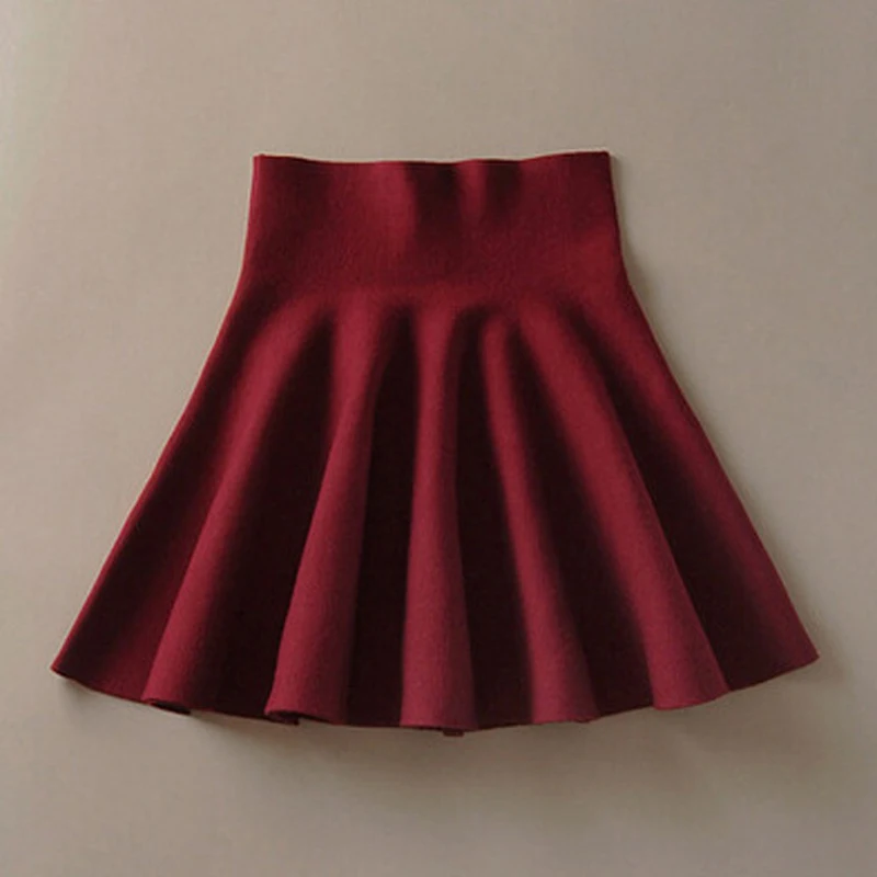 

2021 Casual Solid Color Ladies Skirt Women Elegant Slim High Elasticity Pleated Skirts Fashion Ladies High Waist Pleated Skirts