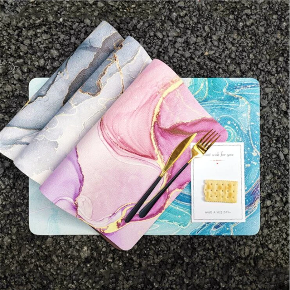 Кожаная обеденная подставка в скандинавском стиле двухцветный коврик для