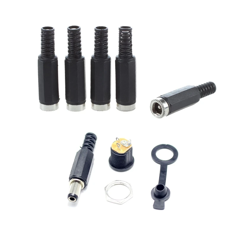 

Разъем питания постоянного тока 5, 5 х2, 1 мм, 50 шт., гнездо постоянного тока + короткая вилка + водонепроницаемая крышка, 5 шт., гнездо и 45 шт., 15 ко...