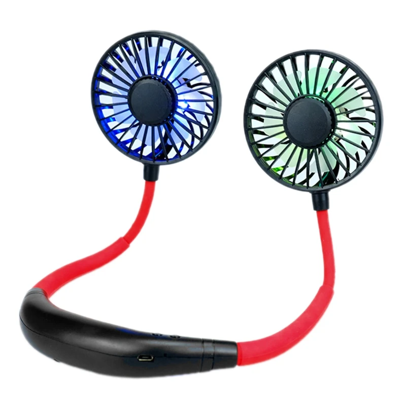 

Neck Fan Lazy Neckband Fan Personal Fan Portable Wearable Hanging Hands Free Neck Fan Rechargeable 1500mAh Battery Operated