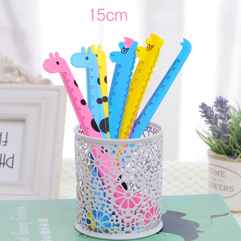 

10PCS Children Cute Animal Cartoon Giraffe Plastic Straight Ruler New Arrival Student School Office Supplies