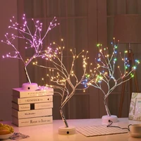 usb firefly tree lamp led copper wire tree shape night light battery firework touch switch control table lamp home decor