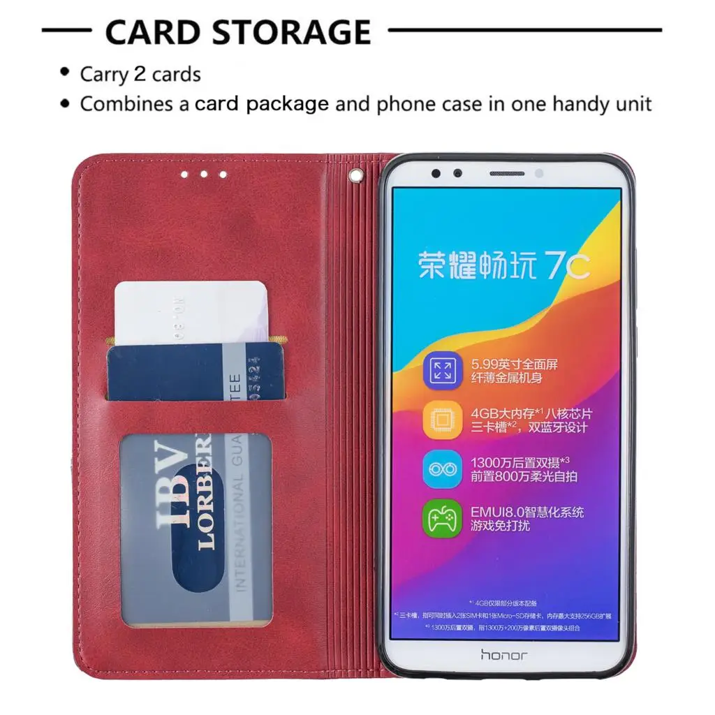 Phone Cases For cover Huawei Honor 7C Caso Geometry PU Leather Flip Wallet Case sFor Enjoy 8 Nova 2 Lite Y7 2018 Prime | Мобильные