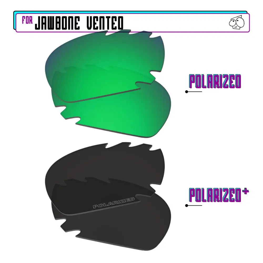 EZReplace Polarized Replacement Lenses for - Oakley Jawbone Vented Sunglasses - Black P Plus-Green P