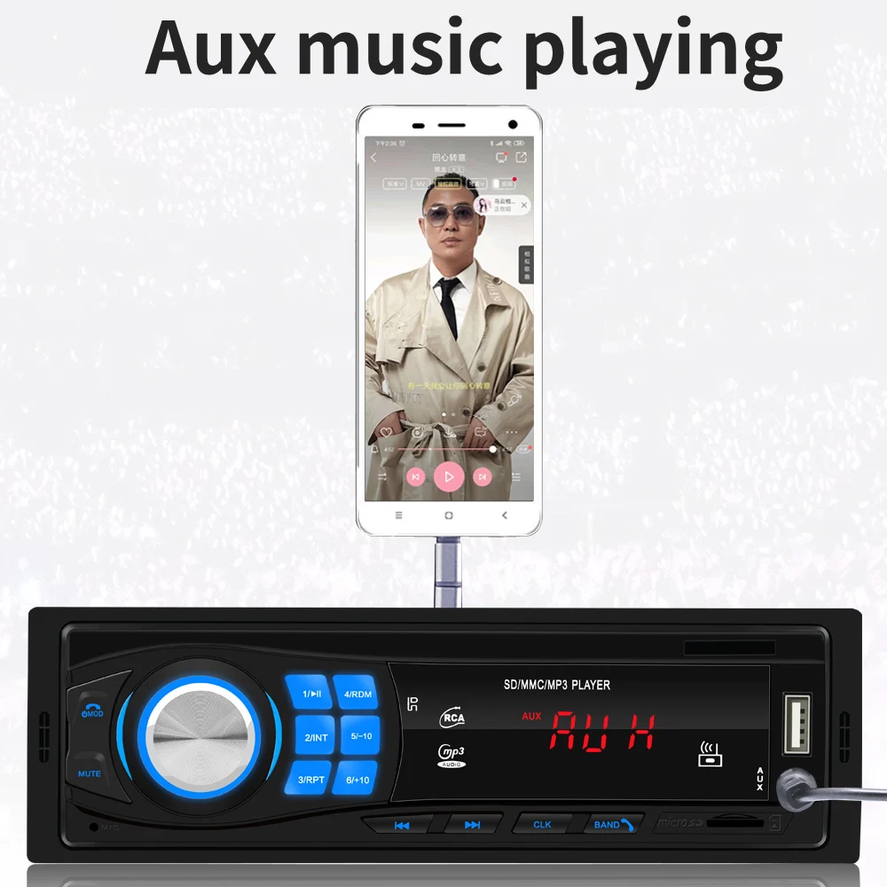 

12V Bluetooth 4 Channels Car Radio MP3 Player Vehicle Stereo Audio with Remote Control Support FM / USB / SD / AUX In for Car