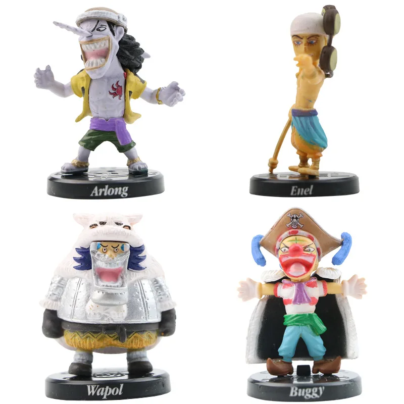 

COSTAR 12PCS Anime One-piece Cute Figure 4CM Model Toys Luffy Buggy Shanks Decorative Ornaments