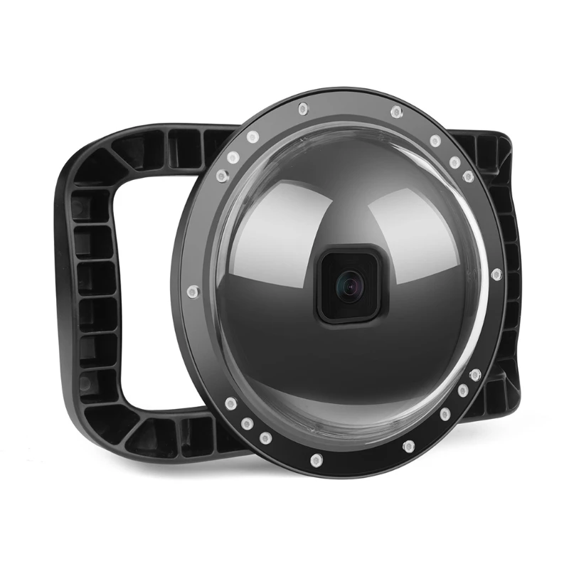 

P82F Dual Handles Dome Port for Hero 9 , 45m/147ft Waterproof Underwater Dome Lens Builted-in Waterproof Housing Case