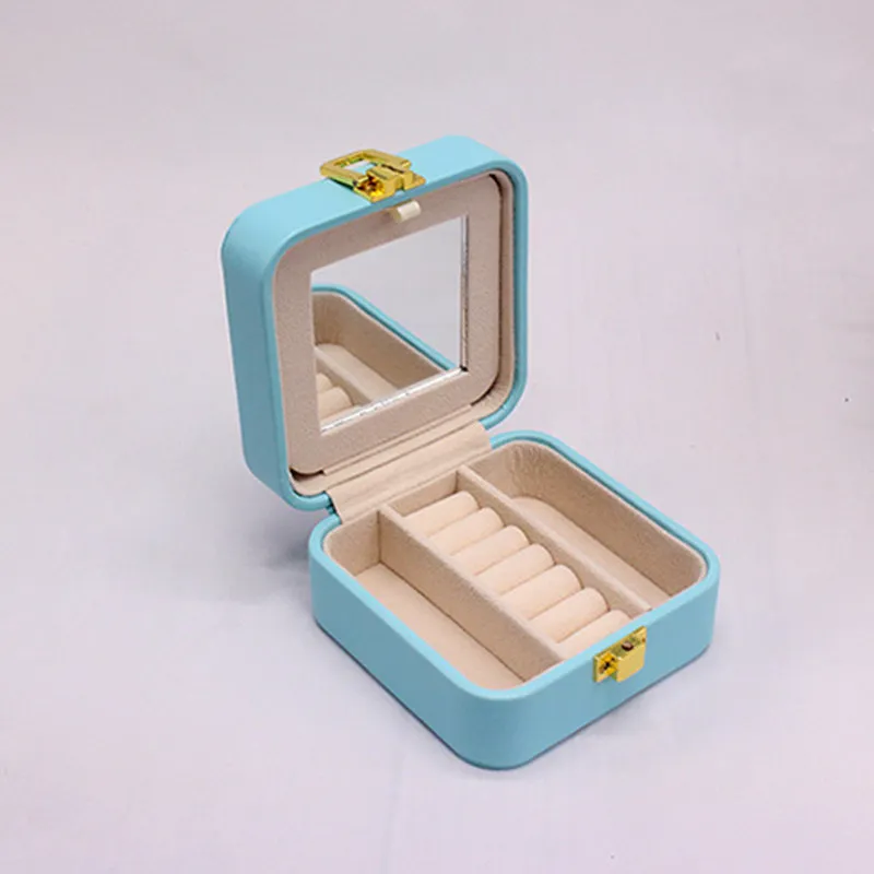 

Portable Travel Leather Jewelry Organizer Display Earrings Rings Necklace Storage Case Jewellery Box for Women Girls Gifts