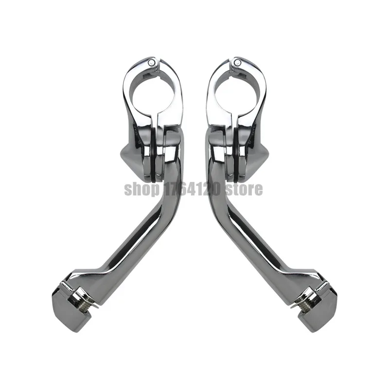 Universal Long Angled Highway Footpeg Mount Crash Bar Clamp Foot Peg For Harley Sportster Touring Dyna Super Glide FXD Softail | Автомобили