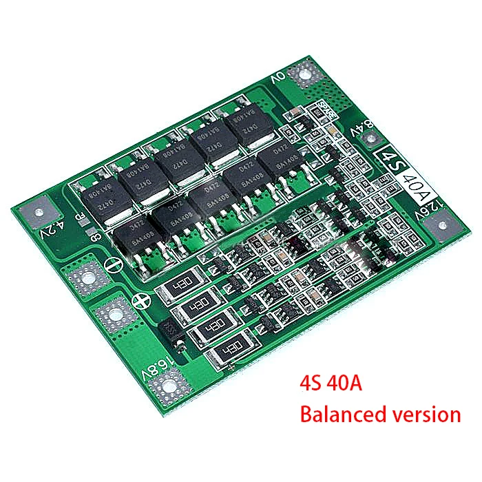 Защитная плата 3S/4S 40A/60A 18650 BMS для зарядки литий ионных батарей двигателя