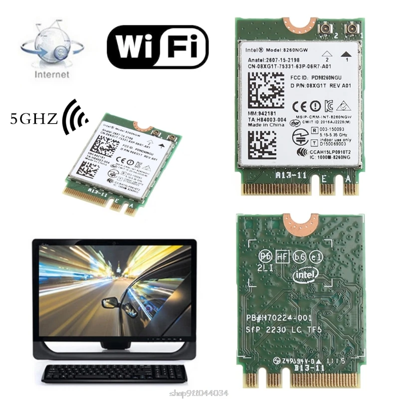 

Dual Band 867M Bluetooth V4.2 M.2 Wireless Card for intel 8260 AC DELL 8260NGW Ja27 21 Dropship