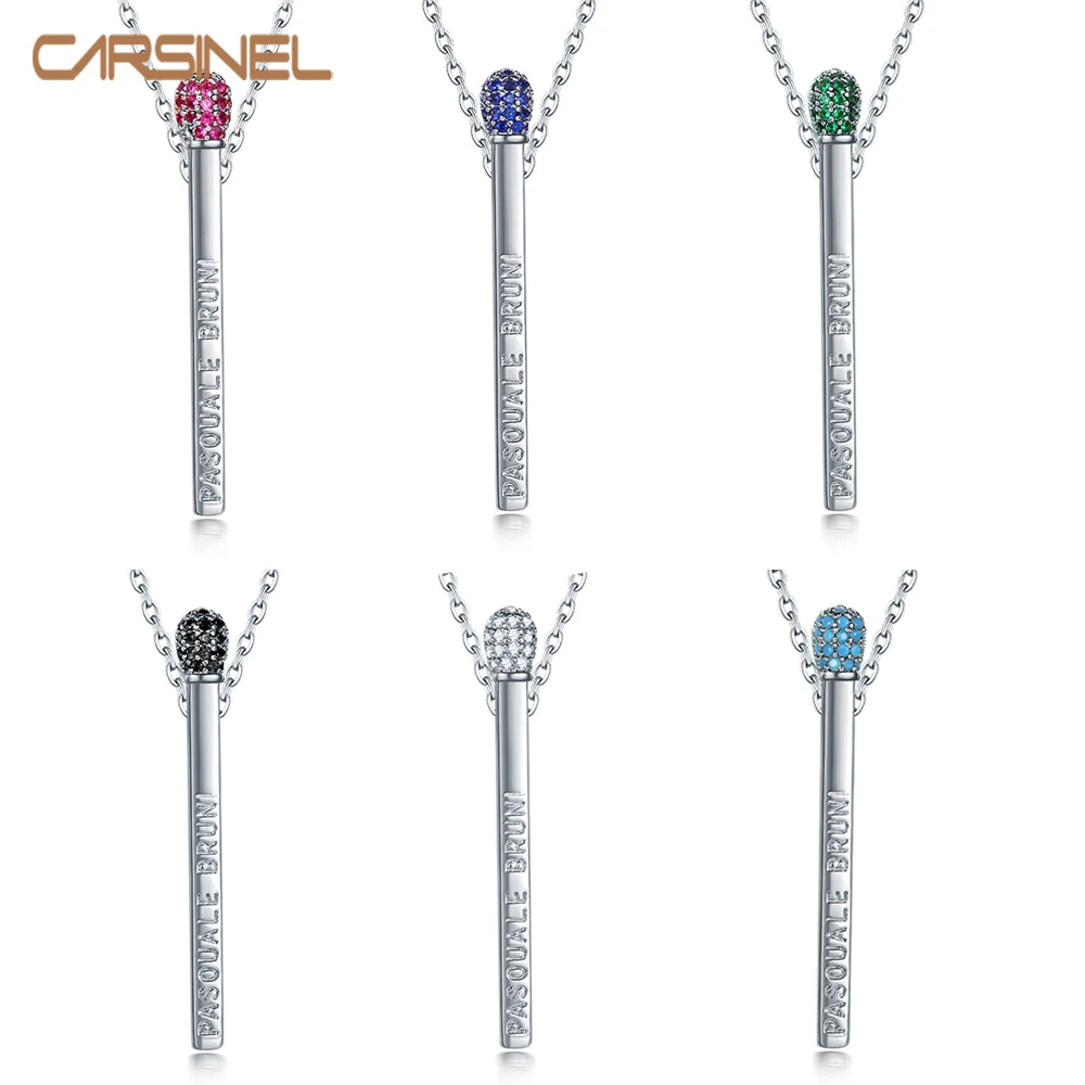 Бренд CARSINEL 14 цветов красочное циркониевое ожерелье с подвеской для женщин