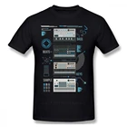 Футболка мужская с круглым вырезом, Базовая Музыкальная Футболка с принтом в стиле рок-н-ролл, голубая