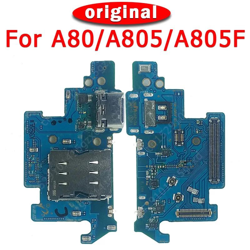 Оригинальная USB плата для Samsung A80 зарядный порт galaxy A805 A805F зарядки гибкий кабель PCB