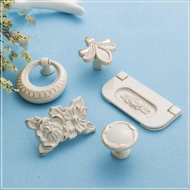 DXS цинка Aolly белого цвета и слоновой кости кабинет ручки кухонный шкаф дверные для