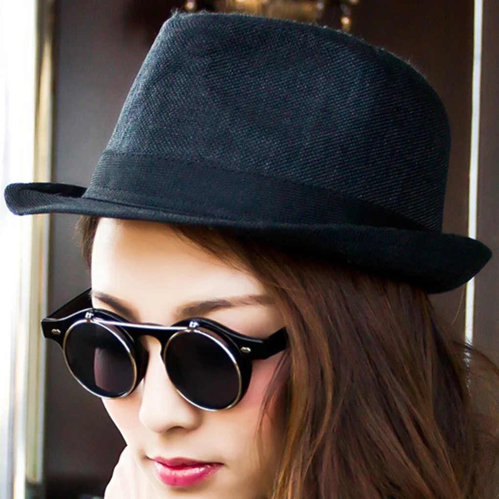 Круглые солнцезащитные очки унисекс в стиле Стир с открытыми линзами защитой от