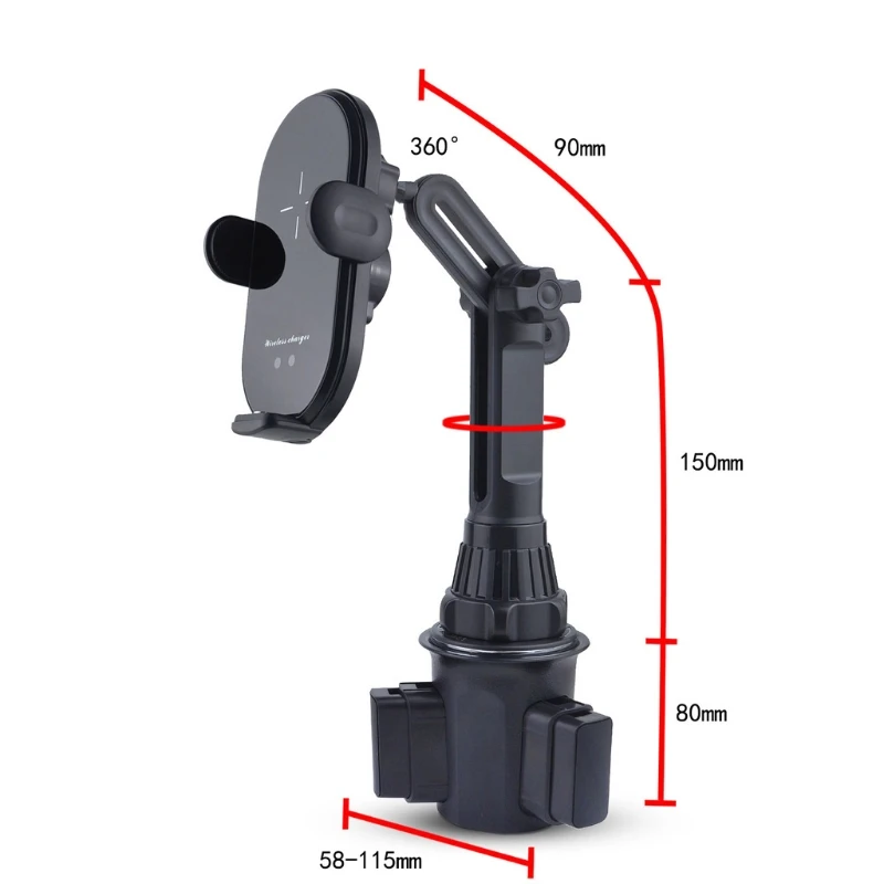 

Suitable for i-phone 12 / mini Pro 11 XS 8 Plus and more mobile phones Automatic clamping 10W car wireless charger cup phone ins