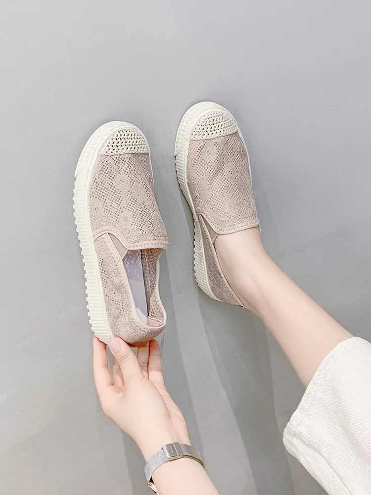 

Fisherman Female Shoes Flat 2019 Summer New Lazy One Pedal Linen Breathable Korean Version Of Lace Small Fragrance Sneaker Shoes