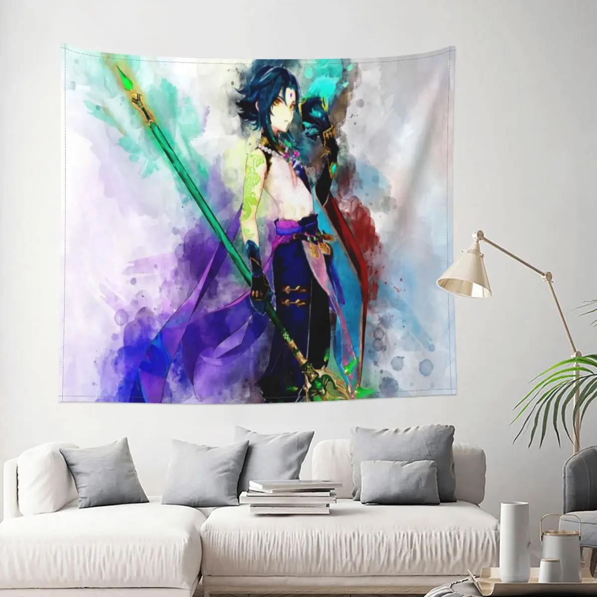 

Genshin Impact - Xiao Tapestry Anime Game Decoration Wall Room Home Decor Hanging Living room Kawaii Pattern Gift