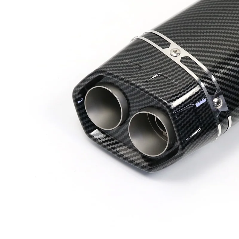 

Motorcycle Tail Exhaust Escape Double outlet Pipe fake Carbon Color Muffler Tip Tubes Silencer System For MT09 DUKE 790 Tmax