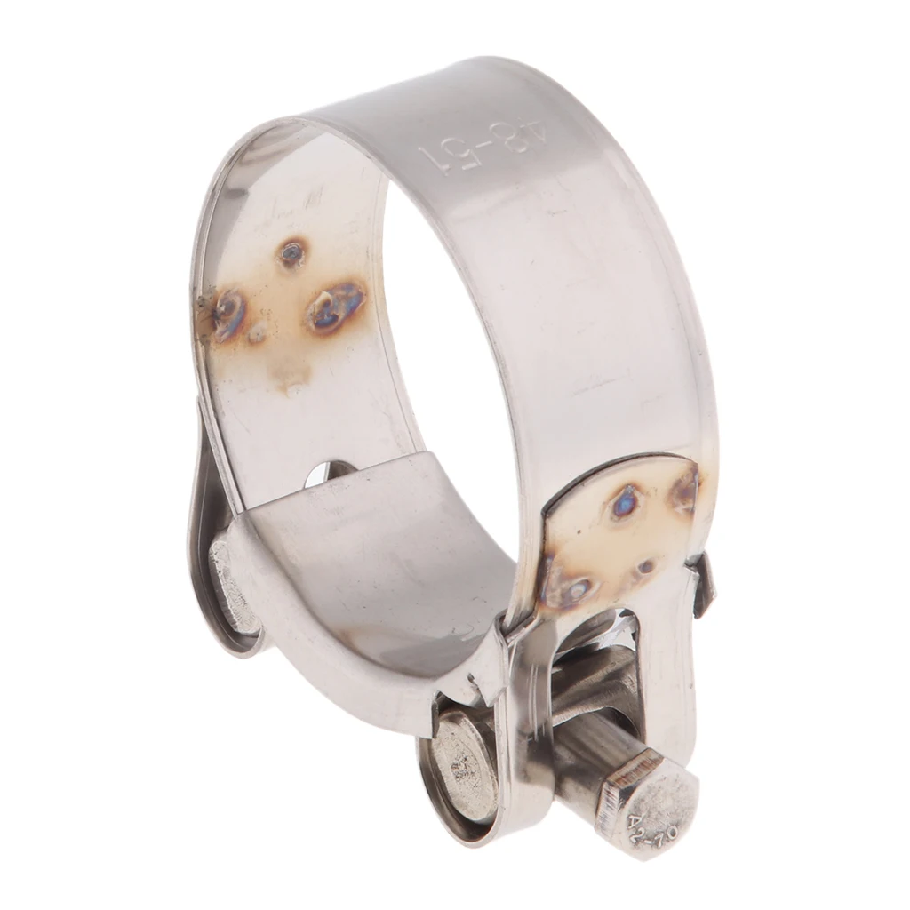 

Зажим для выхлопной трубы мотоцикла, серебристый глушитель, 2 шт., 48-51 мм/52-55 мм