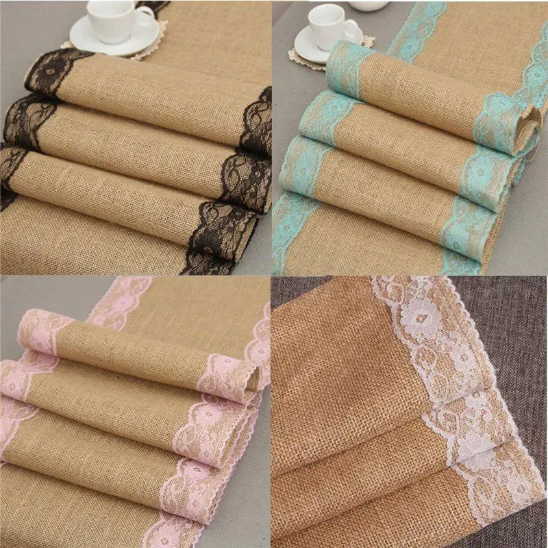 36 280x30 см домашний текстиль винтажная Мешковина кружево настольная дорожка из