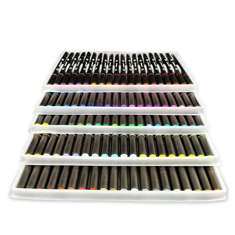 100 цветные акварельные маркеры для рисования набор Профессиональный кистей