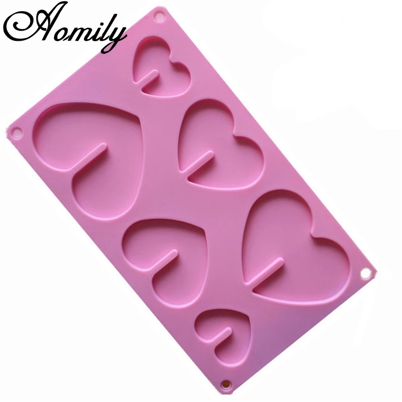 Aomily Love Heart леденец форма для шоколада Сделай Сам формы выпечки Силиконовые 3D