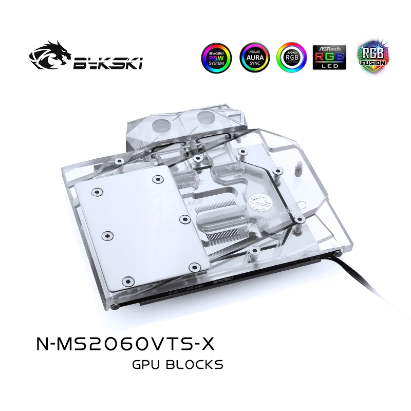 

Bykski Water Block use for MSI GeForce RTX2060/1660 VENTUS XS 6G OC Full Cover Copper Radiator Block/ 12V RGB / 5V A-RGB Light