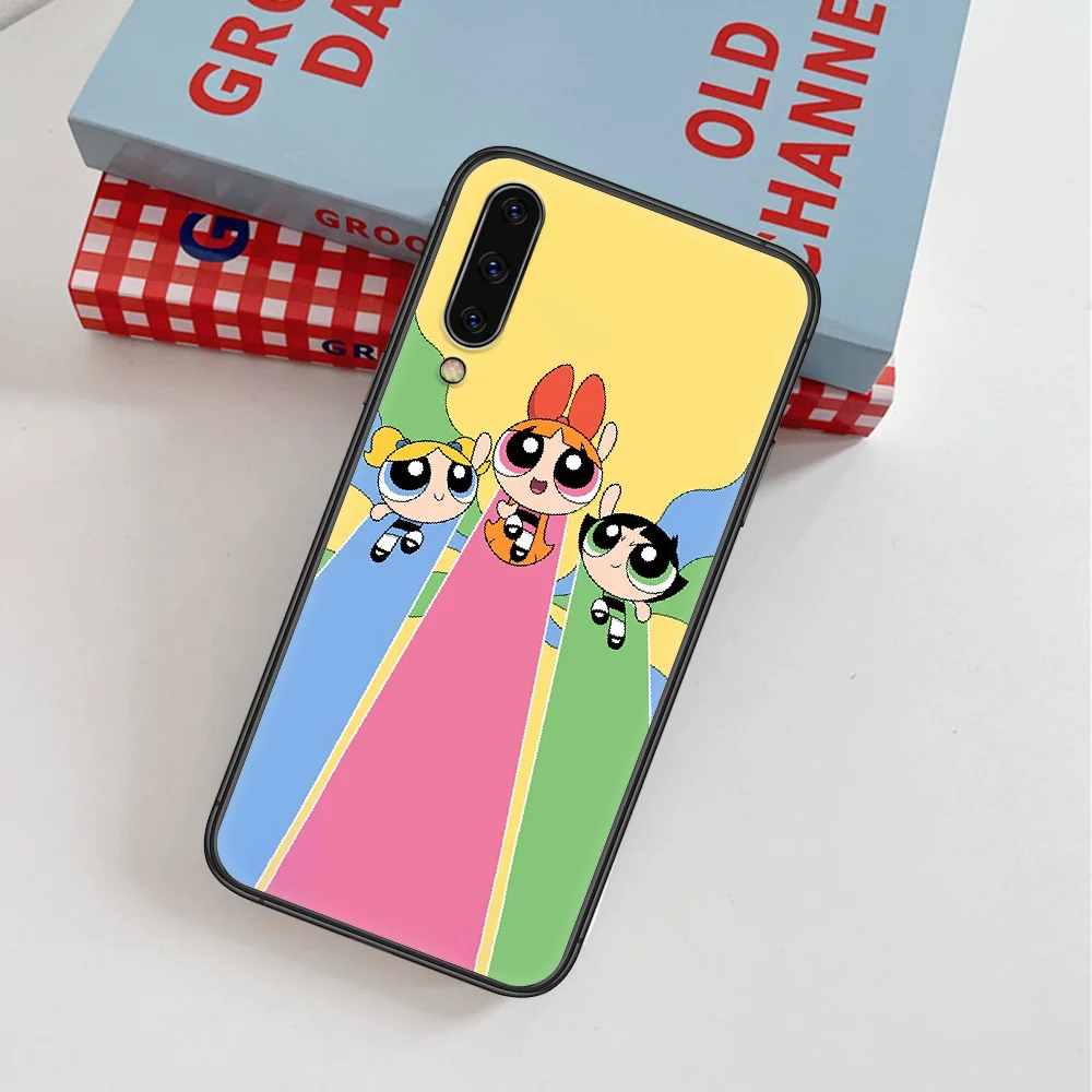 

Cute Powerpuff Cartoon Girl Phone Case For Samsung Galaxy A 3 5 7 8 10 20 20E 21S 30 30S 40 50 51 70 71 black Back Soft Prime 3D