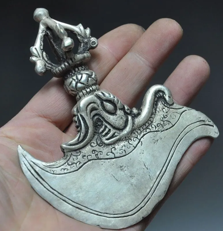 Старая тибетская буддийская медно-никелевая Статуэтка пестика дорье АКС Ваджра