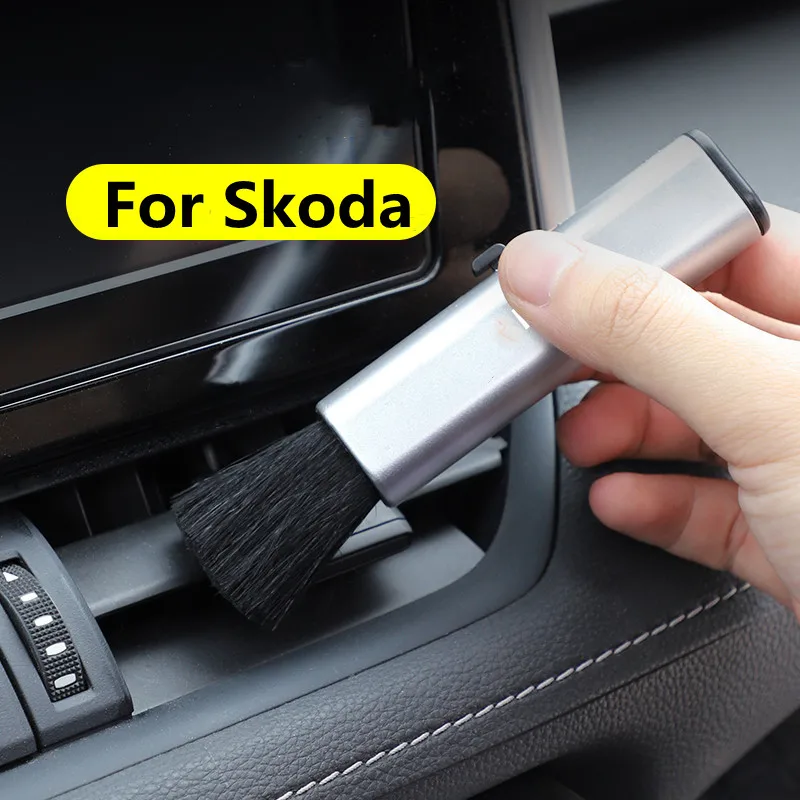 

For Skoda special car interior multifunctional soft hair dusting brush air conditioning air outlet cleaning tool
