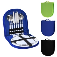 outdoor picnic tableware knife fork spoon cutlery set bbq camping cutlery kit