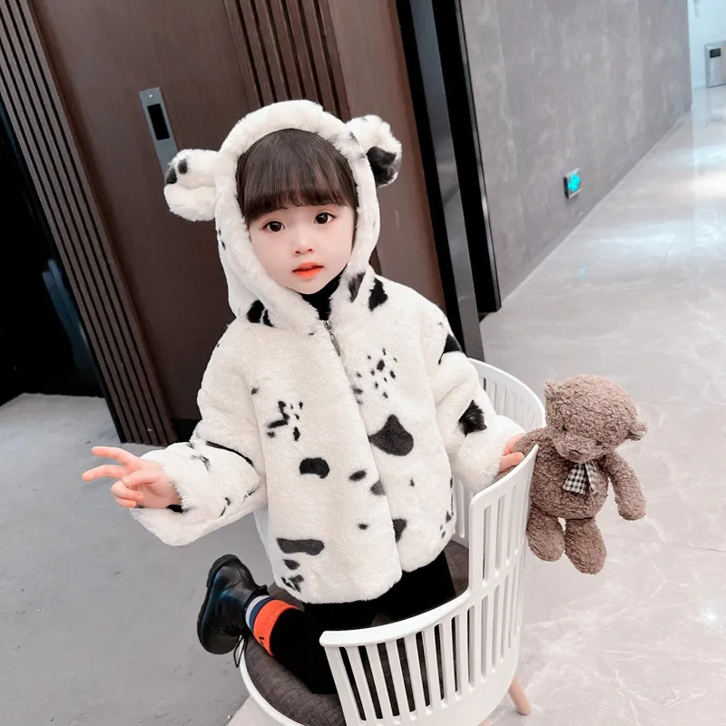 

Baby Girls Faux Fur Coat Winter Children Girls Long Sleeve Christmas Jacket Warm Kids Girls Snow Coat Girls Outerwear Clothing