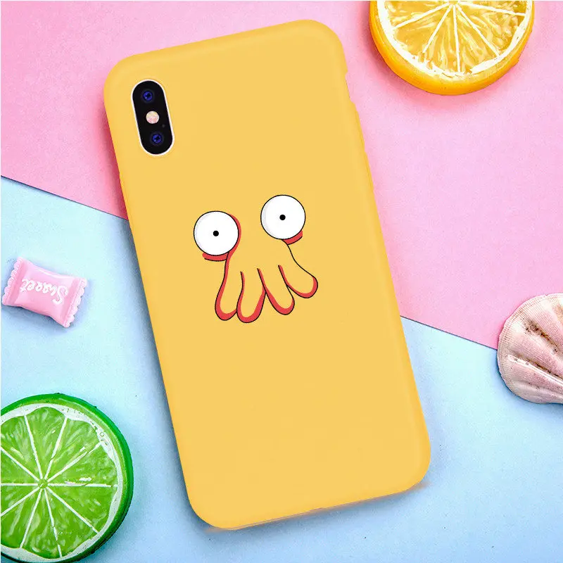 Yellow carton phone case For iphone 11 Pro X XS Max XR 6 6S 7 8 Plus Soft Silicone TPU Back Cover Animal |