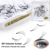handmade 007 c curl semi permanent 8 15mm length premade fans eyelash faux mink hair lash extension false eyelashes