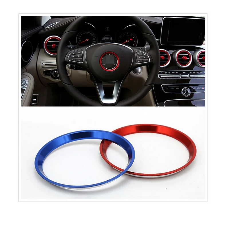 Автомобильный руль логотип mblem кольца Наклейка Обложка для W210 W204 GLE CLA GLA GLK GLC W213 212 A